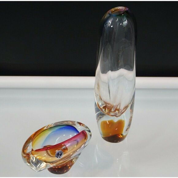 Vintage Bohemian Czech Borocrystal Art Glass Set Josef Rozinek Design Novy Bor - Picture 1 of 12